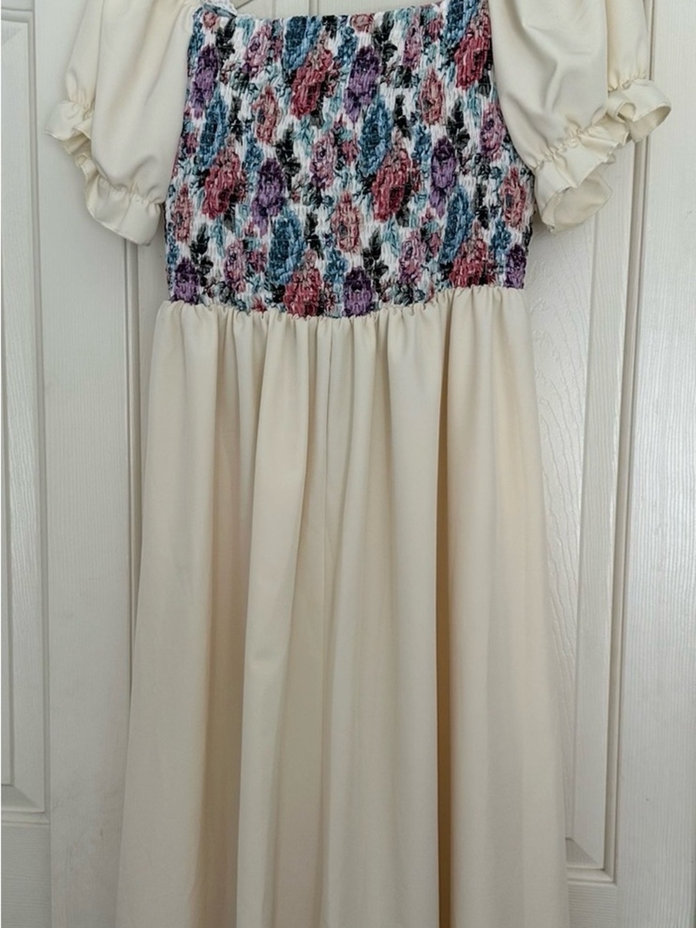 Cottagecore Floral Corset Puff Sleeve Midi Dress 2XL#prairie#coquette#plussize - Picture 3 of 8
